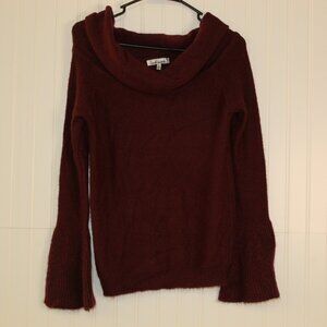 Love More Burgundy Cowl Neck Sweater Size XS